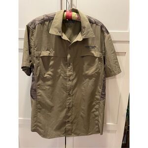 Legendary Anglers Fishing Shirt Green Vented S/S Pockets Sz XL